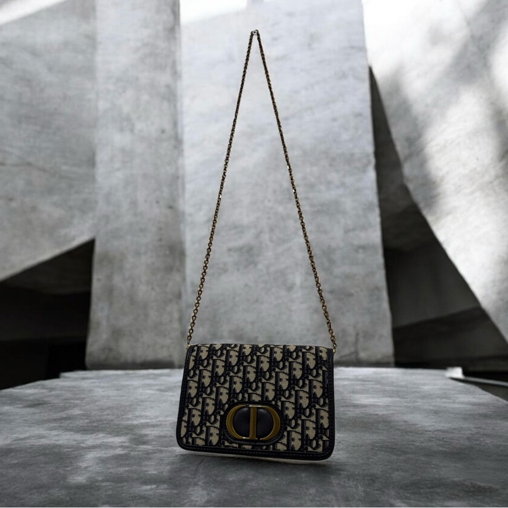 Dior Montaigne Oblique Waist Bag Black Chain Crossbody Bag - Picture 4 of 11